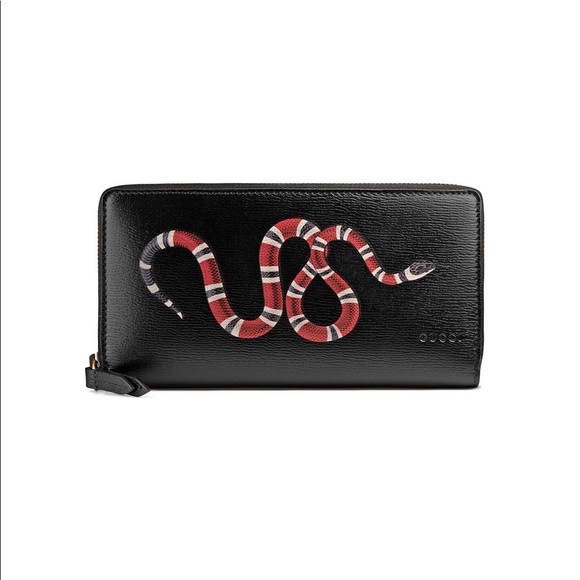 kingsnake print leather wallet